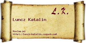 Luncz Katalin névjegykártya